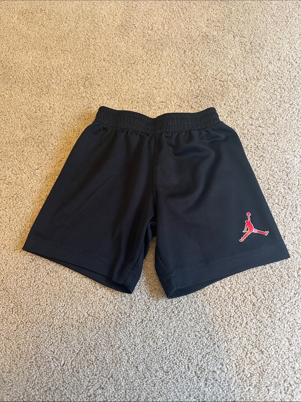 Jordan Black Mesh Athletic Shorts with Red Jumpman